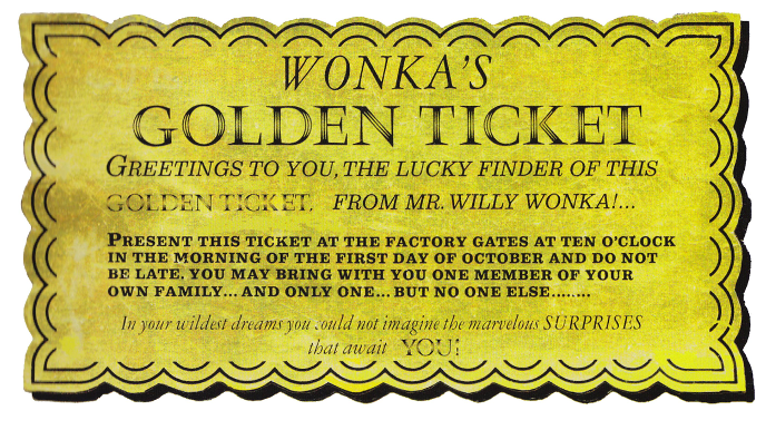 golden ticket charlie and the chocolate factory template