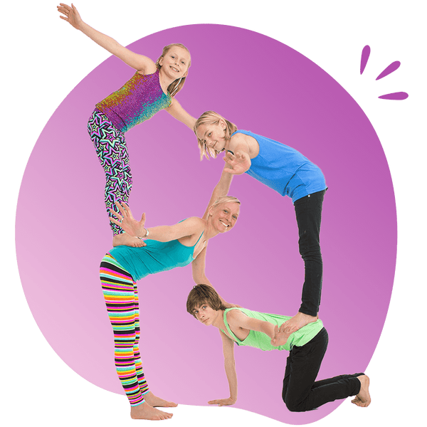 A confident teaching poses of yoga for children